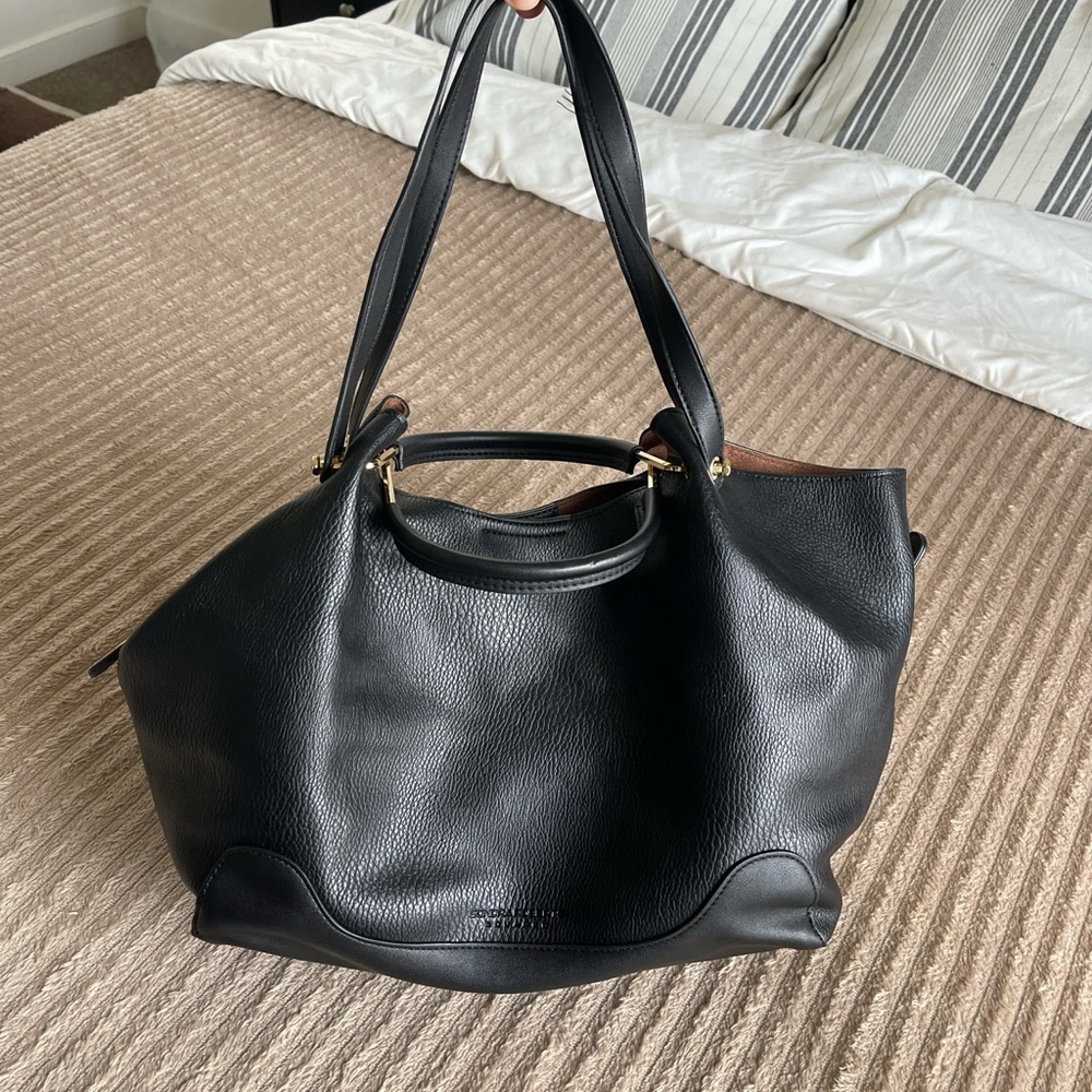 Sondra Roberts Black Leather Shoulder Bag